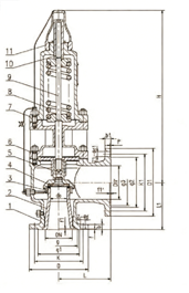 A41Y Spring-loaded  Slightly Opening Safety Valveconstructral diagram